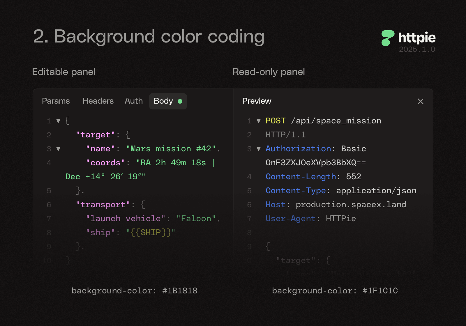 UI refresh — panel color coding