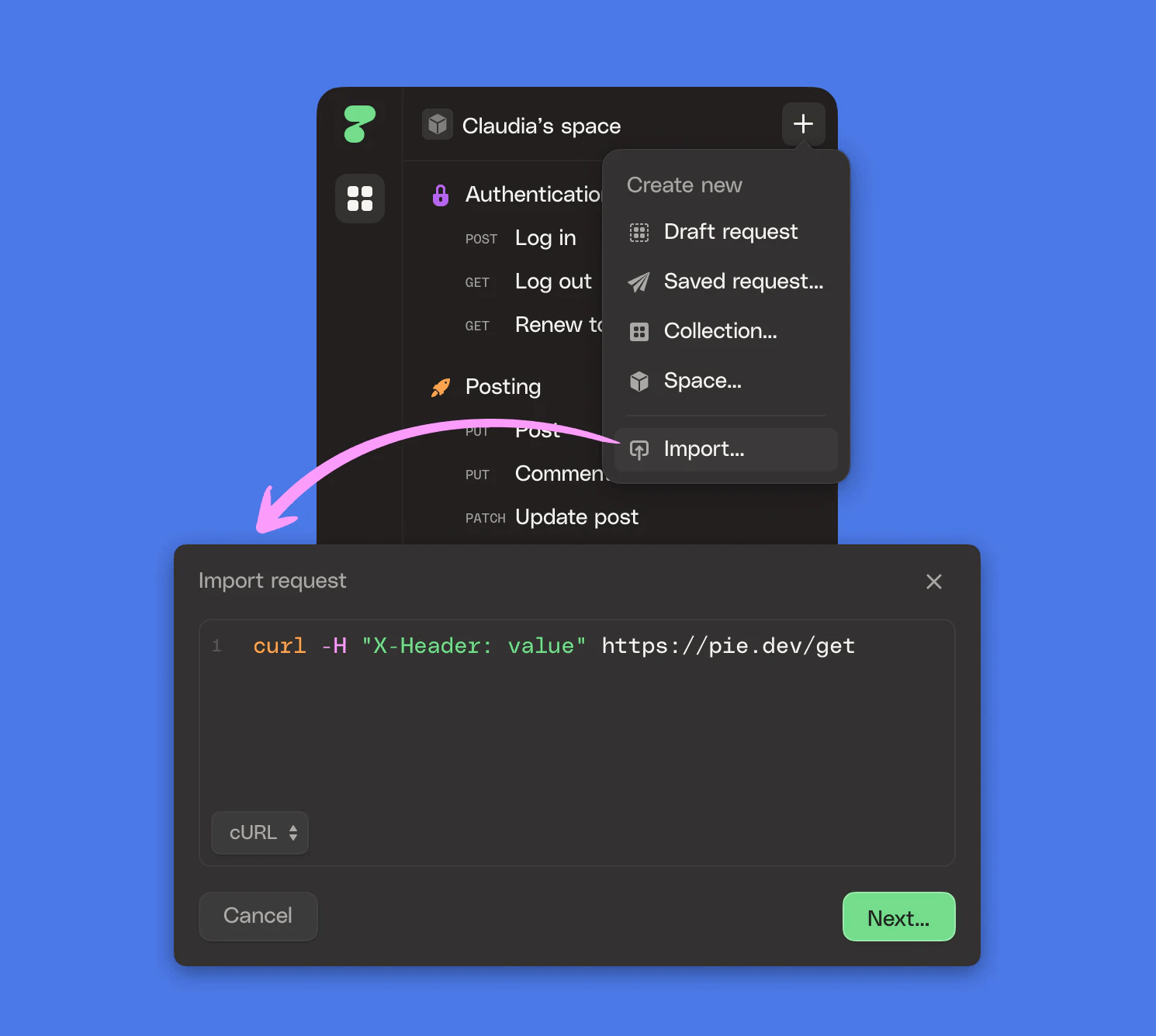 HTTPie now supports cURL command import